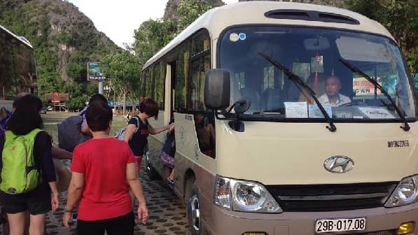 On the bus to Trangan - the best Hanoi trip package for 1 day