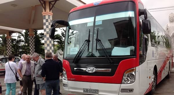 Our 45 seat bus from South to North Vietnam tour packages for Mr. Dennison and his Australian group